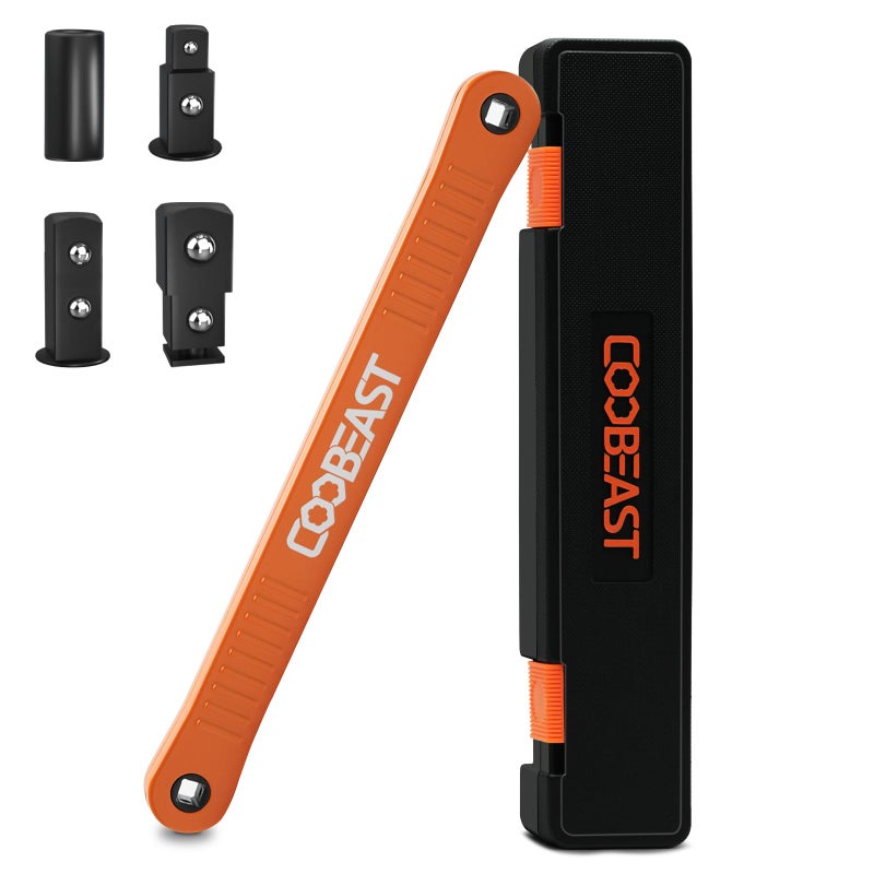 مفتاح تمديد الأوفست 3/8 بوصة من coobeast، أداة موسع مفتاح الربط الجاهزة للصدمات مع محولات محرك مربعة متعددة الاستخدامات 1/4 بوصة و3/8 بوصة و1/2 بوصة ومفتاح ربط عالمي للأماكن الصغيرة - Image 1